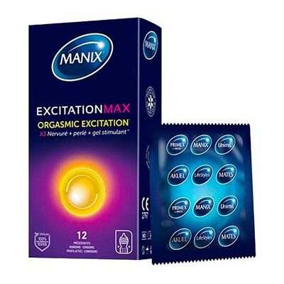 Manix ExcitationMax | Préservatifs orgasmiques et stimulants | 12 pces