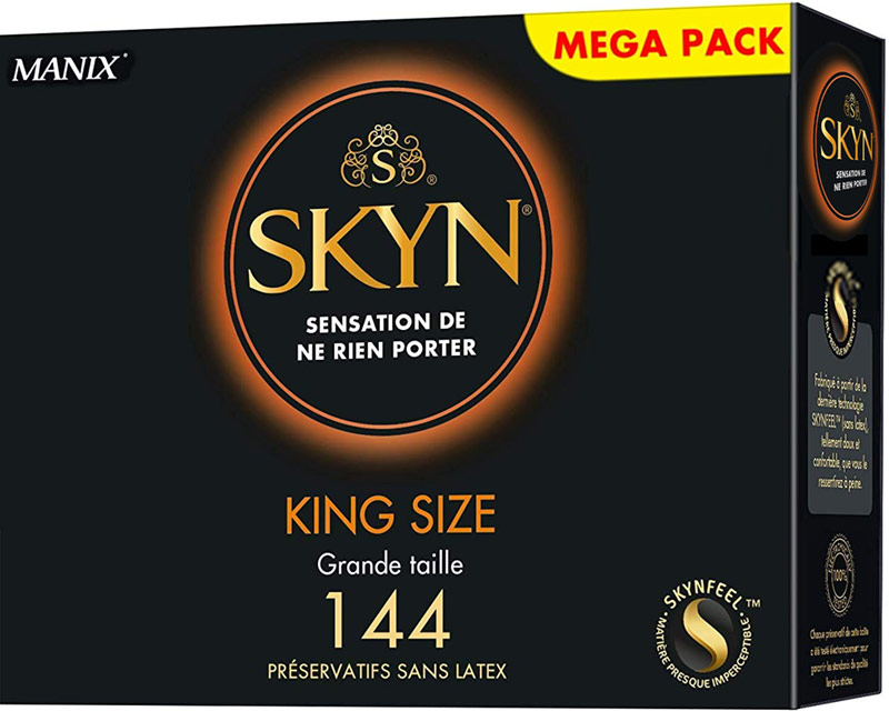 Manix Skyn King Size (Grande Taille) - sans latex (144 Préservatifs)