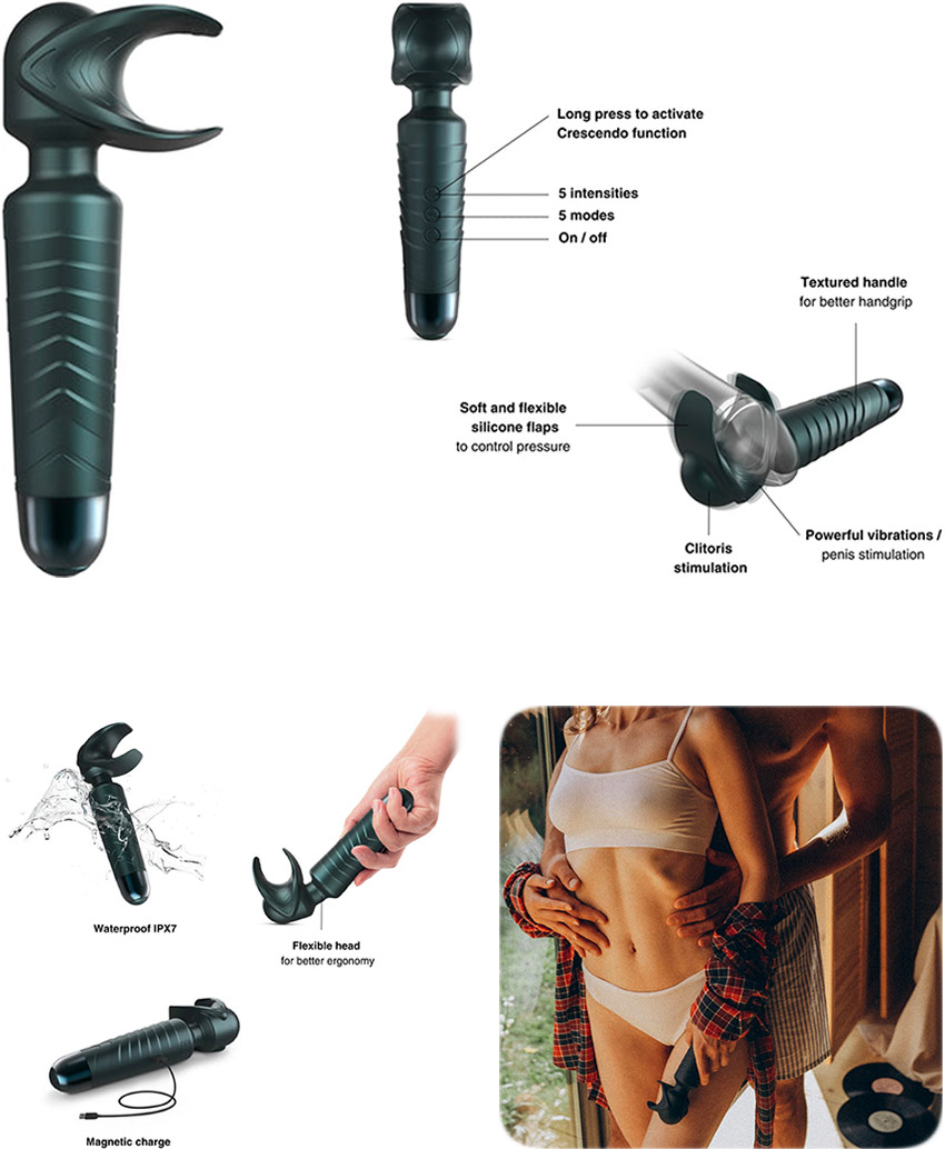 MAN.WAND EVO | Vibrating masturbator for men | Petrol blue MAN.WAND EVO | Vibrating masturbator for men | Petrol blue