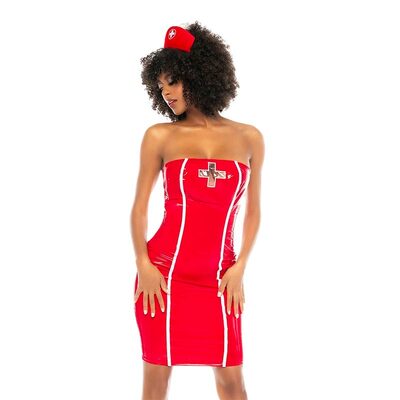 Mapalé 60019 | Costume d'infirmière sexy en vinyle rouge