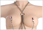 Collare Master Series con pinze per capezzoli e clitoride