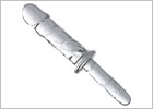 Master Series Brutus realistic glass dildo with handle