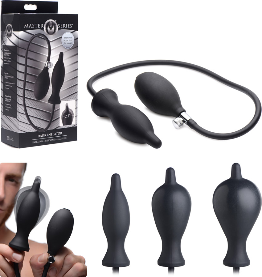 Master Series Dark Inflator inflatable butt plug in silicone