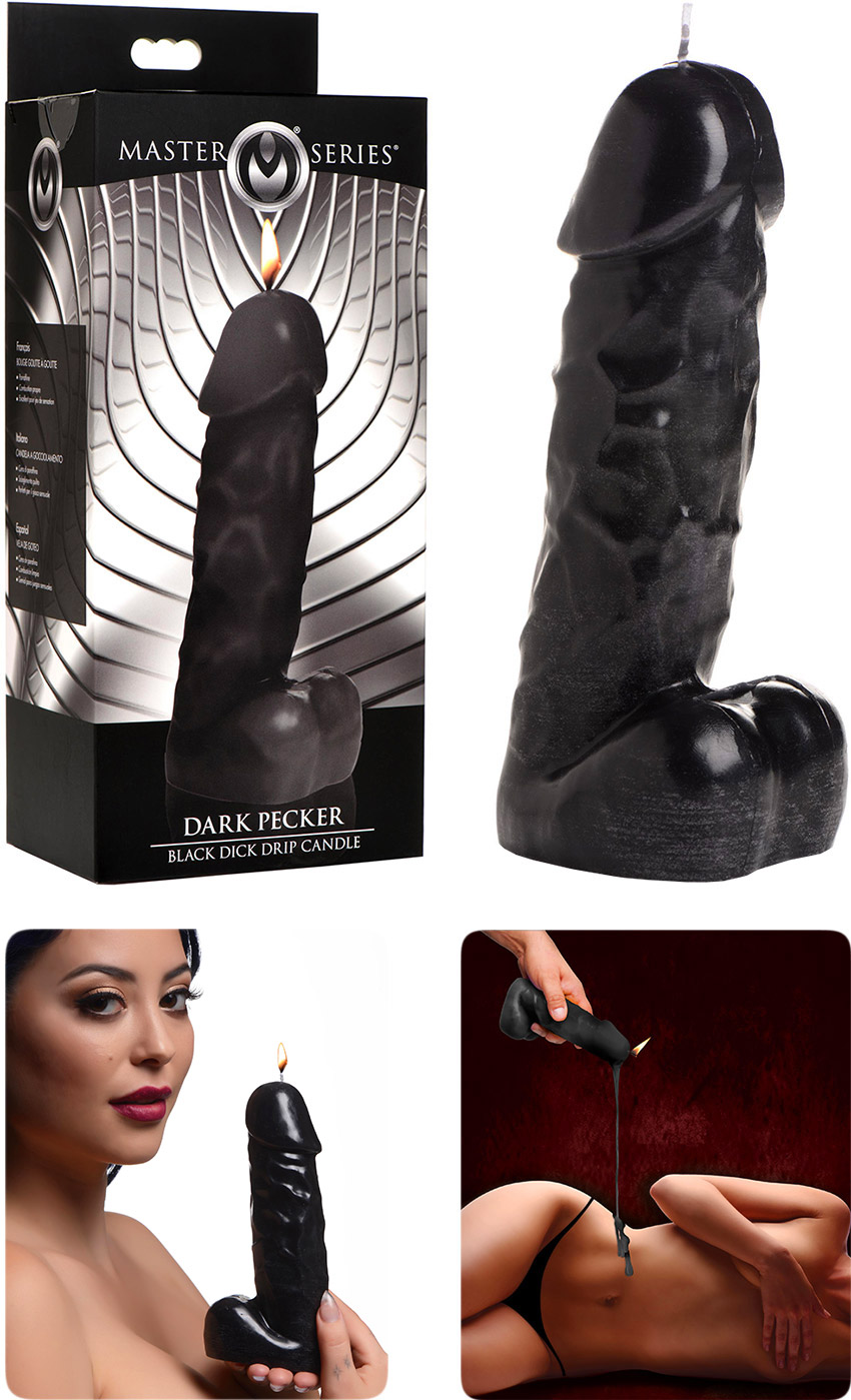 Candela a forma di pene per giochi BDSM Master Series Dark Pecker