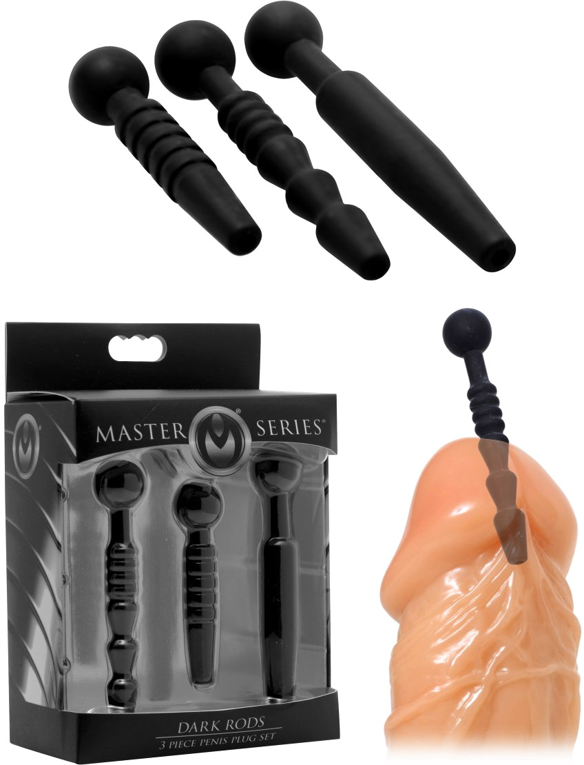 Master Series Dark Rods Set aus hohlen Harnröhrenplugs