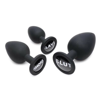 Master Series Dirty Words | 3 plugs anaux avec insultes