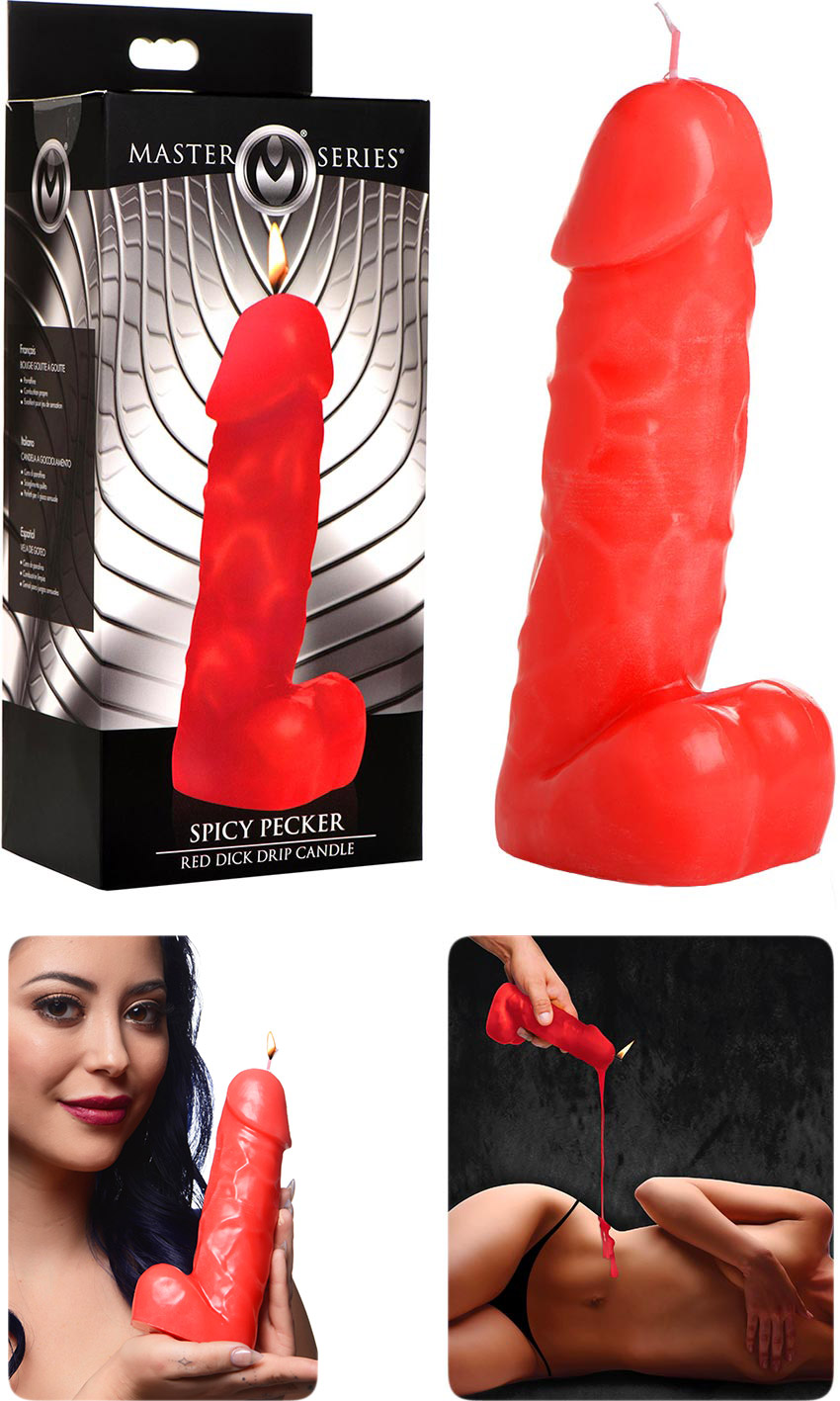 Candela a forma di pene per giochi BDSM Master Series Spicy Pecker