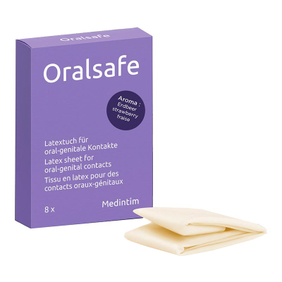 Medintim Oralsafe | 8 préservatifs buccaux aromatisés à la fraise