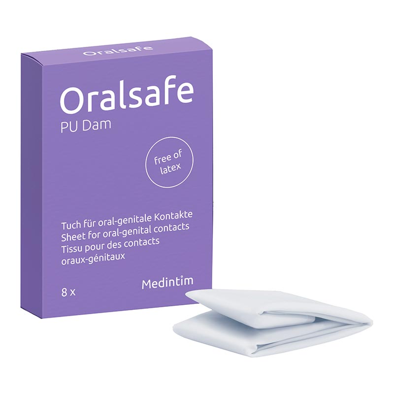 Préservatif buccal sans latex Medintim Oralsafe - Vanille (8 préservat