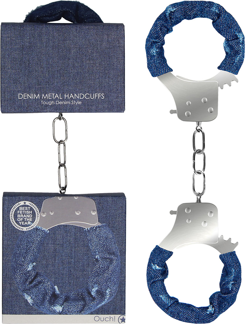 Ouch! handcuffs for the wrists in metal - Denim blue
