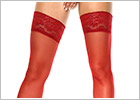 MissO S305 Stay-up stockings - Red (S/M)