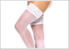 MissO S305 Stay-up stockings - White (L/XL)