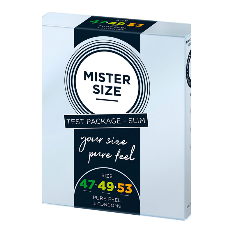 Mister Size - Grösse 47/49/53 | 3 Kondome nach Mass Mister Size - Grösse 47/49/53 | 3 Kondome nach Mass