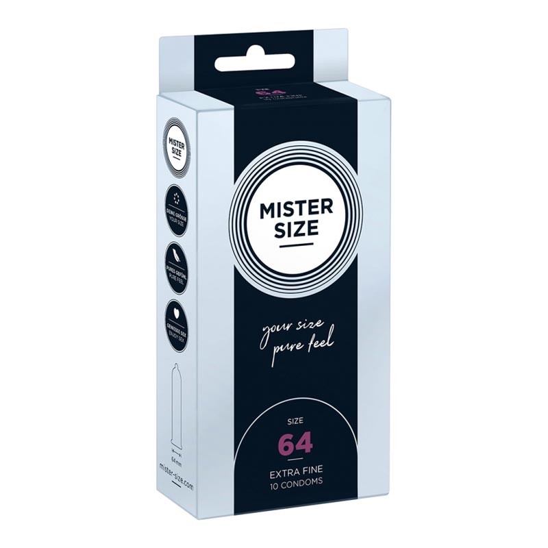 Préservatif sur mesure Mister Size - Taille 64 (10 Préservatifs)