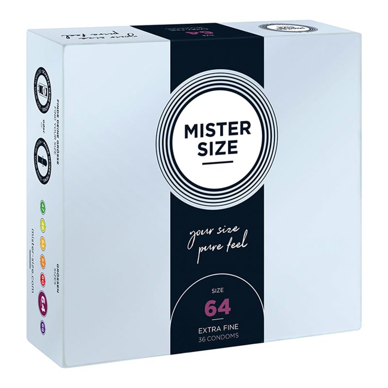 Préservatif sur mesure Mister Size - Taille 64 (36 Préservatifs)
