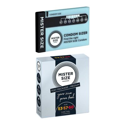 Mister Size Test Package | 3 Kondome Größe 53/57/60 und Messgerät