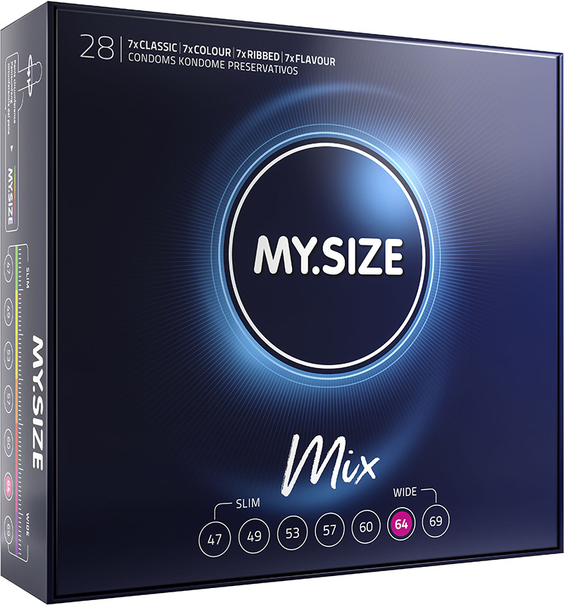 My Size Mix Kondome nach Mass - Grösse 64 (28 Kondome)