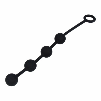 Nexus eXcite | Kleine Analkette aus Silikon mit 4 Perlen | Schwarz