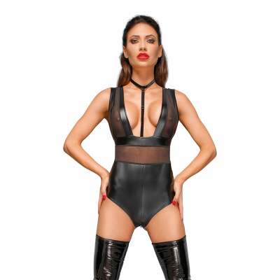 Noir Handmade F183 | Extravaganter Body aus Nasseffektstoff