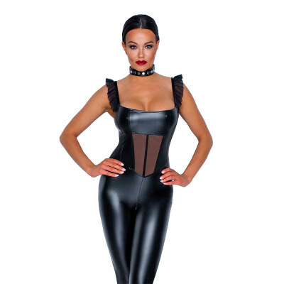 Noir Handmade F256 Overall Powerwetlook | Combinaison intégrale noire