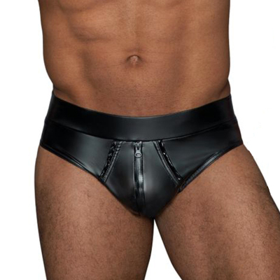 Noir Handmade H065 | Slip aus Nasseffekt-Stoff mit Reissverschluss