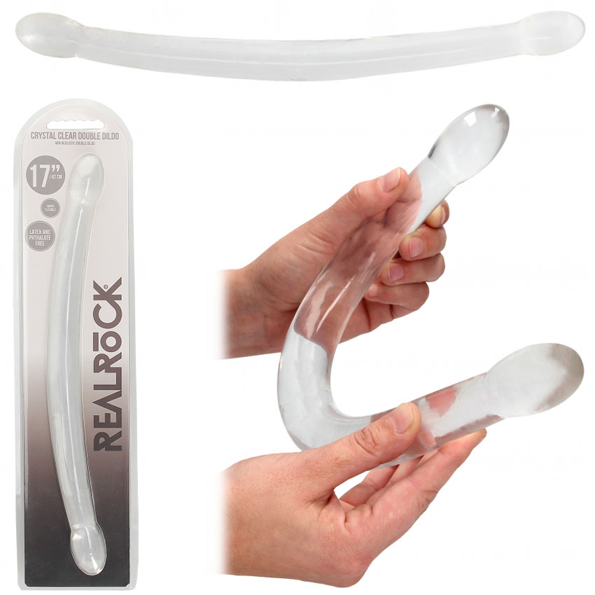 Realrock Crystal Clear Flexible double dildo Transparent