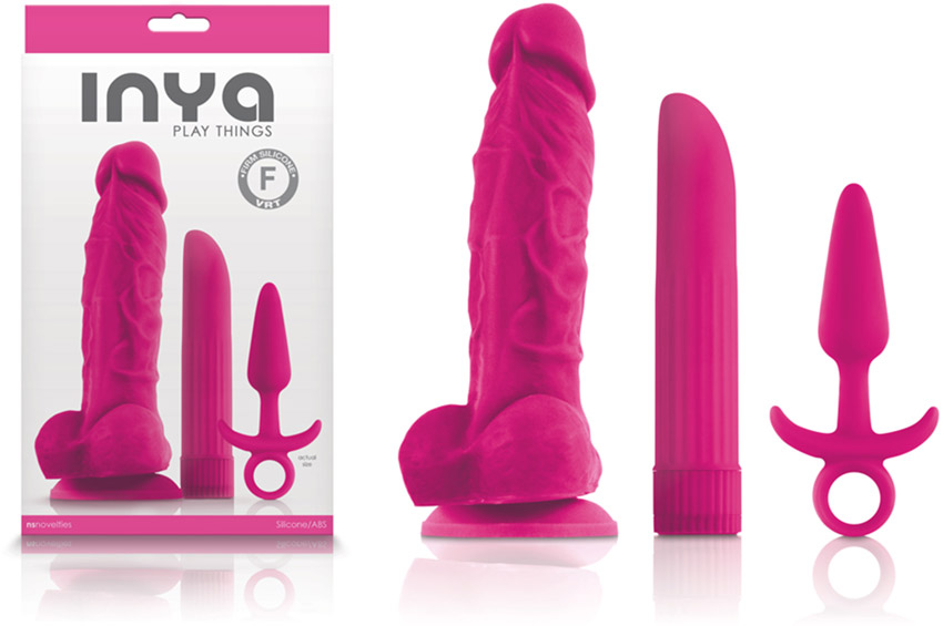 NS Novelties Inya Play Things sex toy box - 3 pieces - Pink