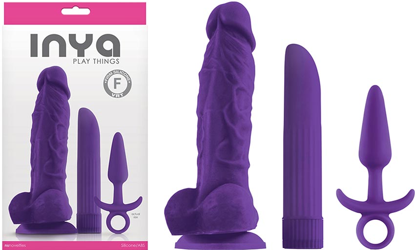 NS Novelties Inya Play Things sex toy box - 3 pieces - Purple
