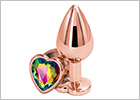 NS Novelties Rear Assets Heart Analplug - Rainbow (M)