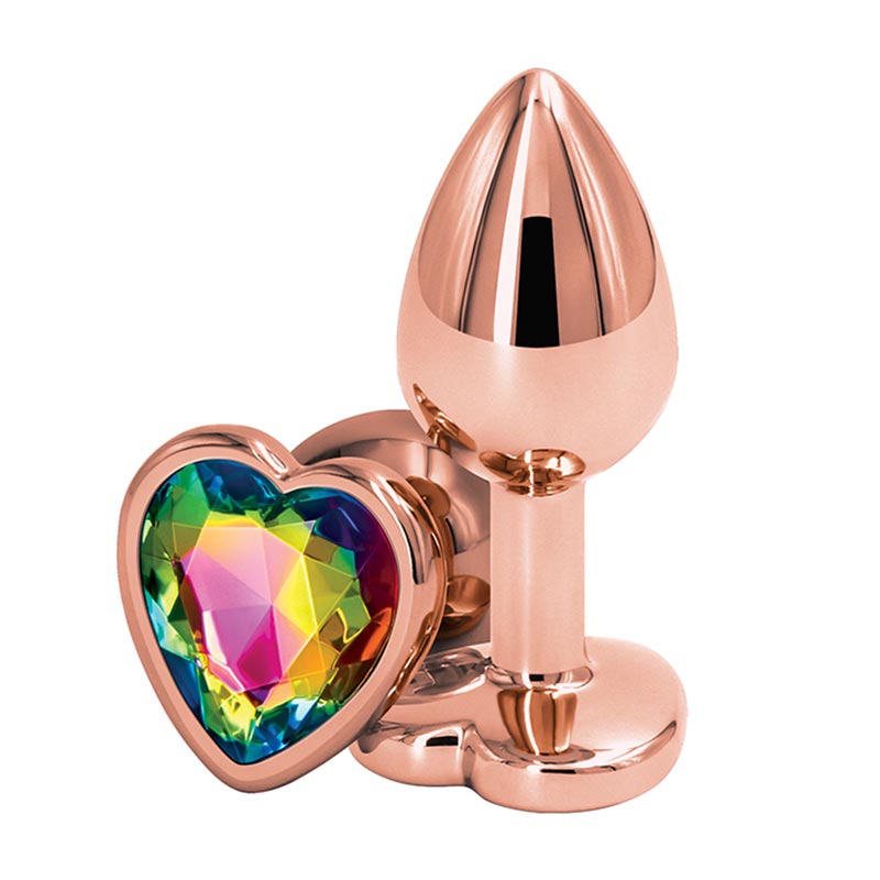 NS Novelties Rear Assets Heart Analplug - Rainbow (S)