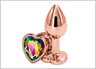 Plug anal NS Novelties Rear Assets Heart - Rose gold (S)