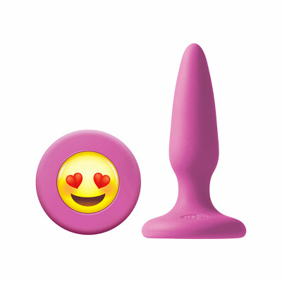NS Novelties Mojis #ILY | Plug anal en silicone avec émoticône | Rose