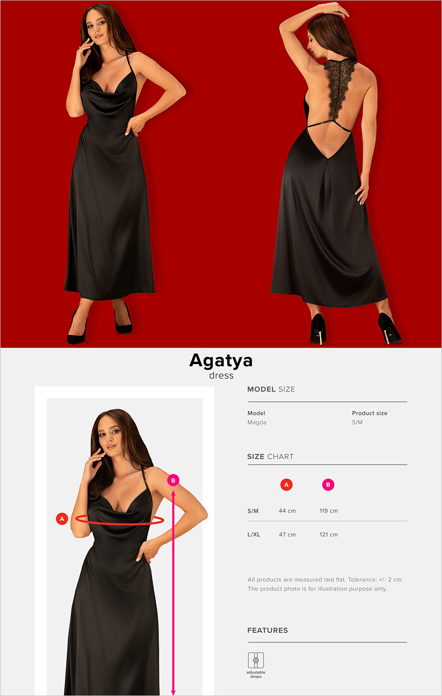 Obsessive Agatya maxi dress - Black (L/XL)