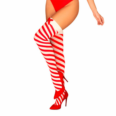 Obsessive Bas de Noël Kissmas - Rouge & blanc