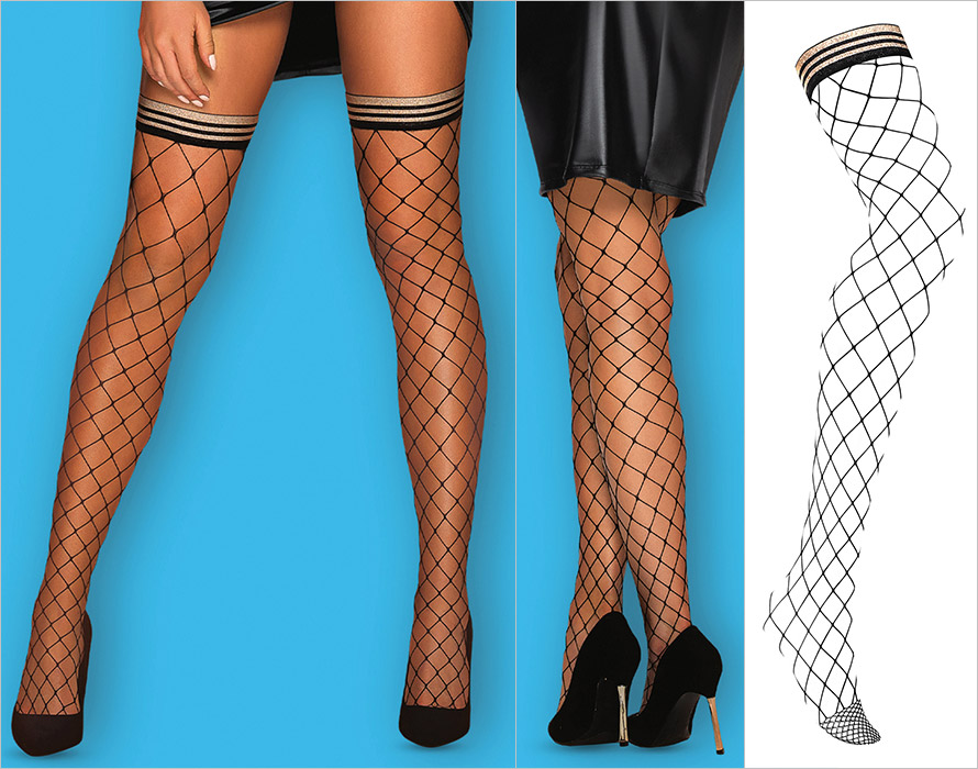Obsessive S819 Sexy Stockings - Black (S/M)