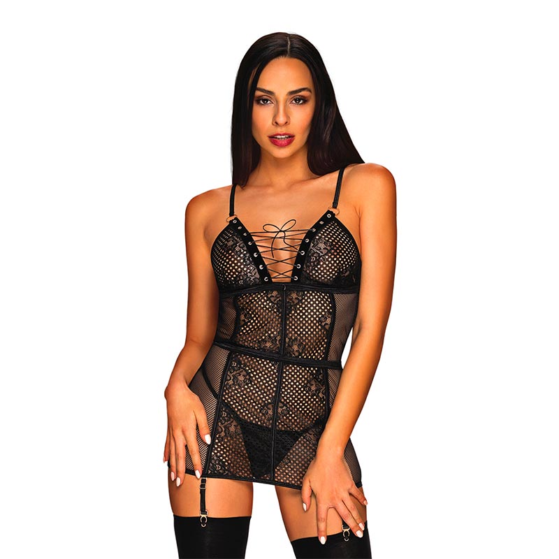Obsessive Basitta | Sexy Chemise aus Spitze mit Schnürung über den Brüsten Obsessive Basitta | Sexy Chemise aus Spitze mit Schnürung über den Brüsten