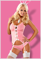Obsessive Bunny Suit Costume - Pink & white (L/XL)