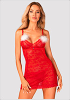 Obsessive Claussica weihnachtliches Babydoll - Rot (M/L)