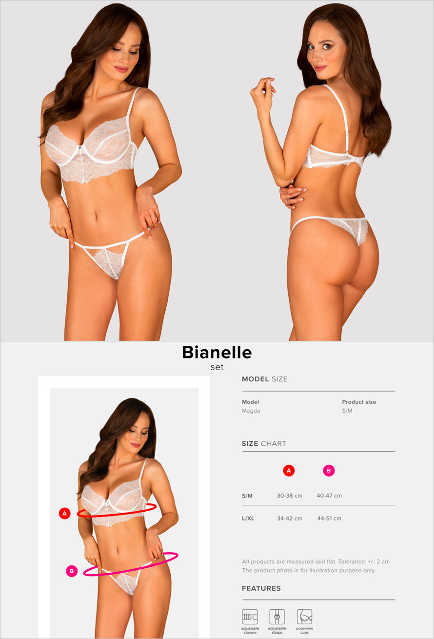 Obsessive Bianelle Set - 2-teilig - Weiss (S/M)