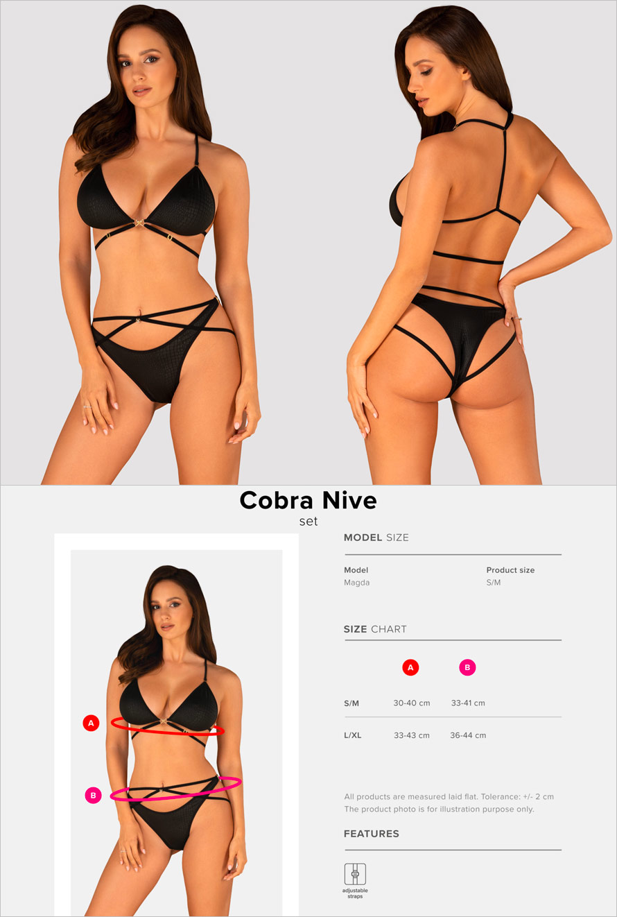 Obsessive Ensemble Cobra Nive - 2 pièces - Noir