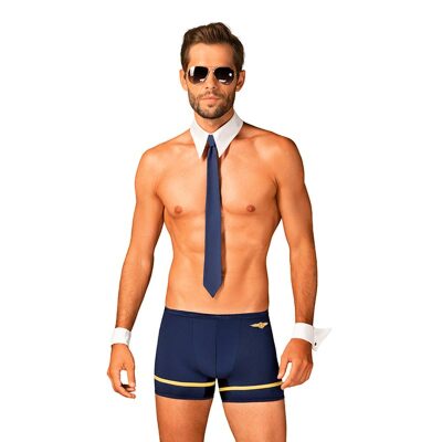 Obsessive Ensemble Pilote d'avion | Ensemble sexy de pilote pour homme