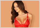 Obsessive Lovlea Chemise & Thong - Red (S/M)