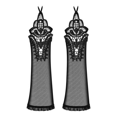 Obsessive Luiza | Ravissante paire de gants noirs avec broderie
