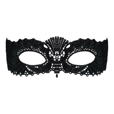 Maschera sadomaso in spandex nero Unisex 3 aperture