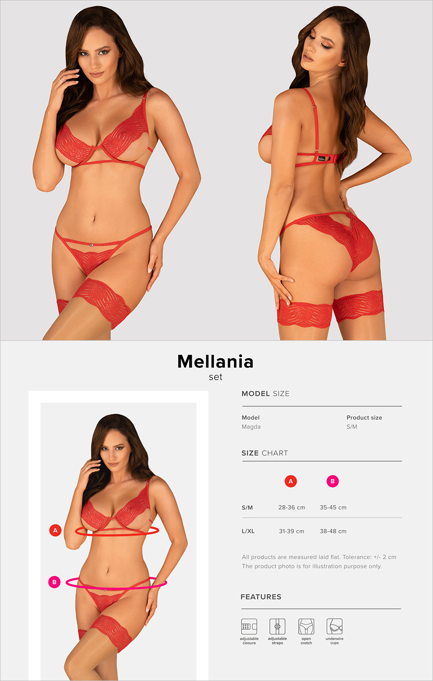 Obsessive Mellania Set - Red (S/M)