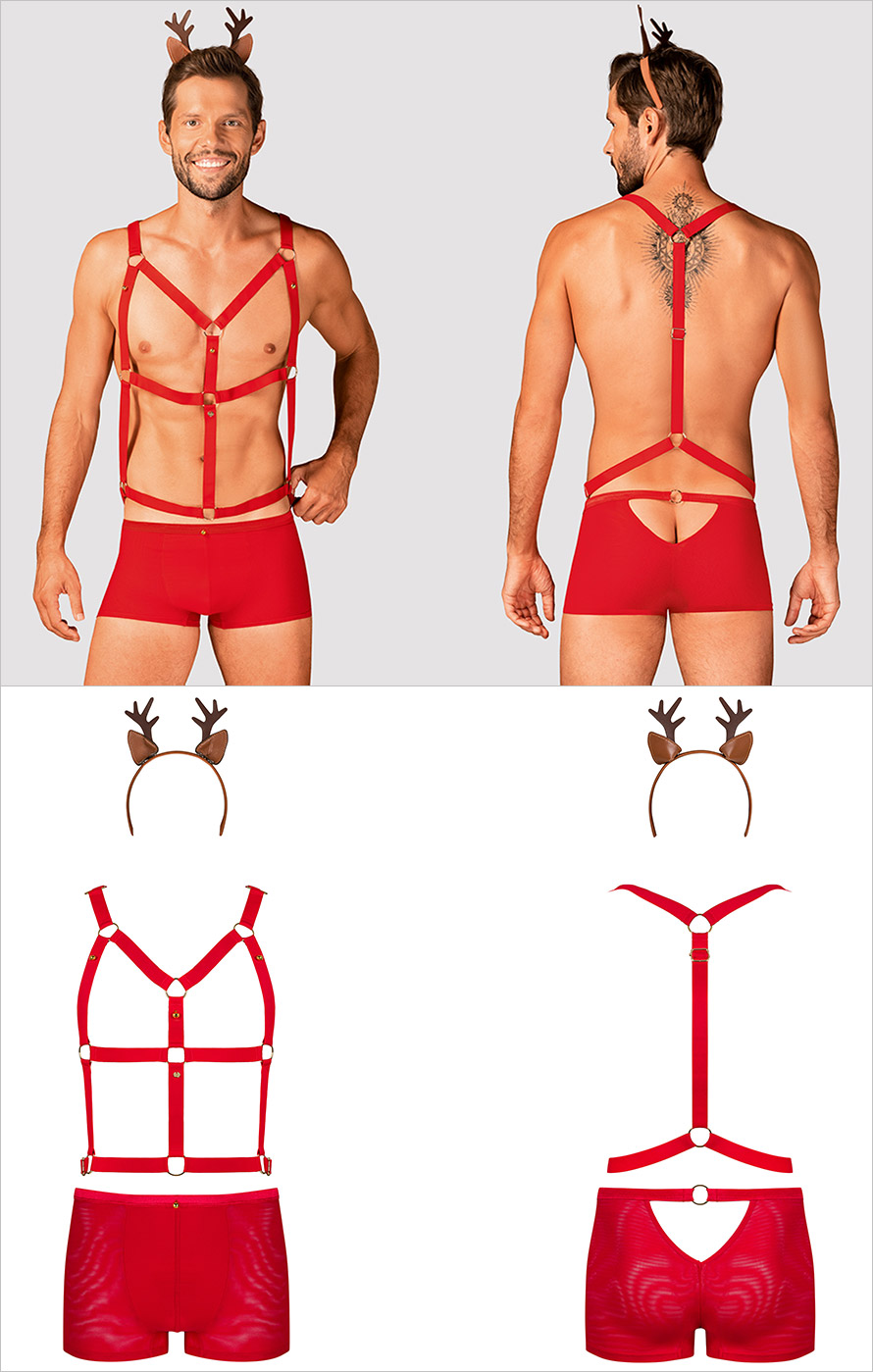 Obsessive Mr Reindy reindeer costume for men - 3 pieces (S/M)