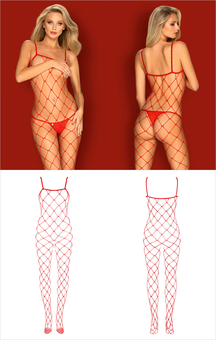 Obsessive Bodystocking N102 - Red (S/M/L)