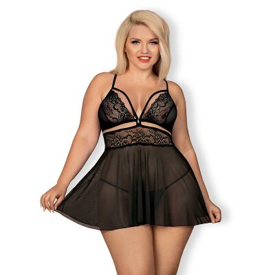 Obsessive 838-BAB-1 | Nuisette en dentelle et voile délicat