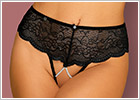 Obsessive Pearlove crotchless Panty - Black (XS/S)