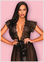 Obsessive Romanesa Dressing gown - Black (S/M)